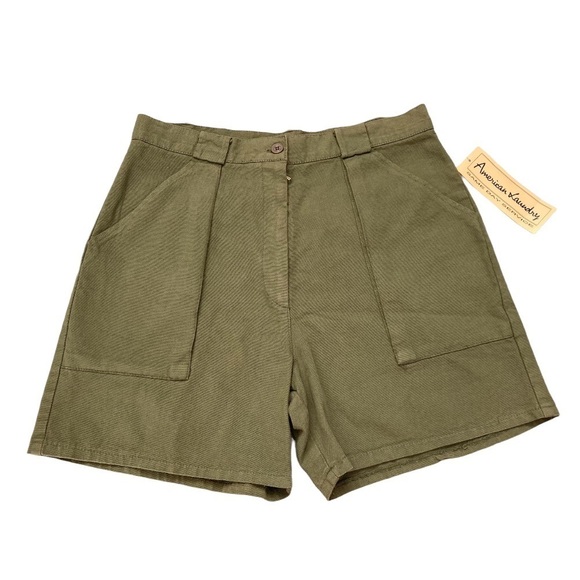 HIGH waisted 100% cotton cargo shorts vintage dead stock NWT - Picture 4 of 11